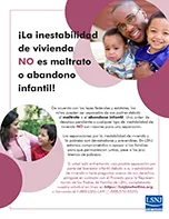 ¡La inestabilidad de vivienda no es maltrato ni abandono infantil!