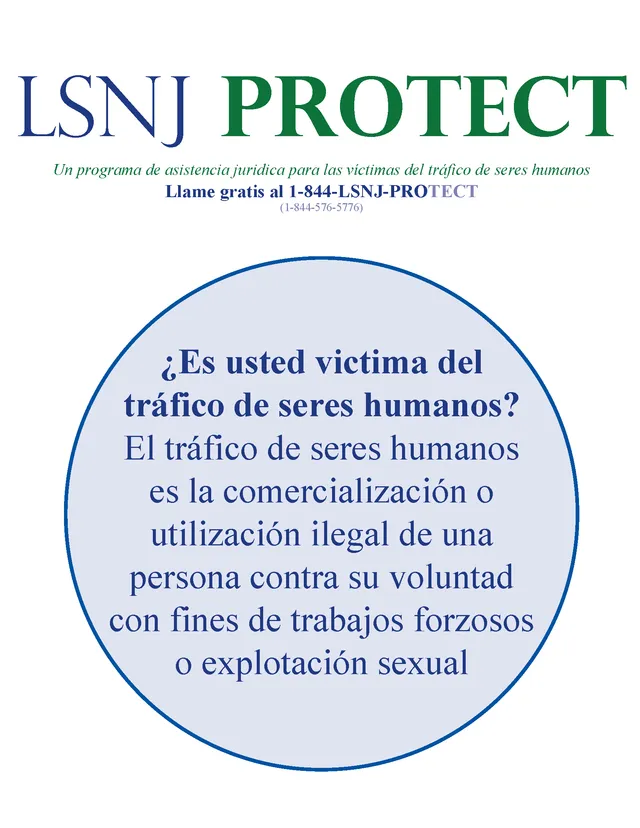 LSNJ PROTECCIÓN (1-844-576-5776)—Del tráfico de seres humanos